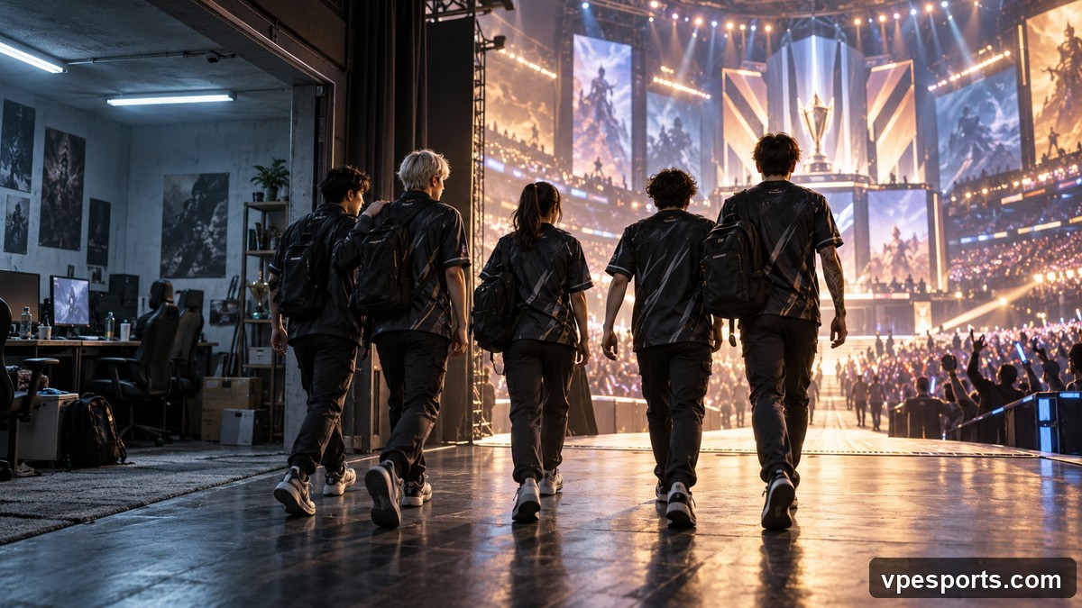An underdog esports roster rises from a regional stage into a major arena