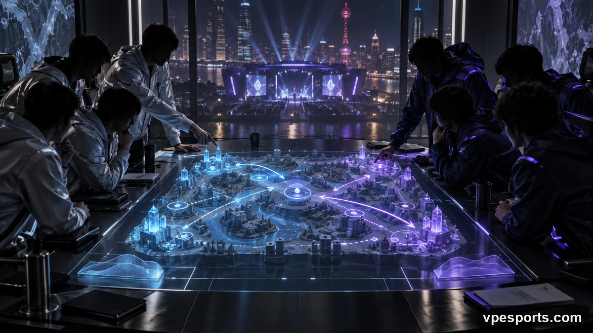Coaching groups prepare the map veto for a playoff decider