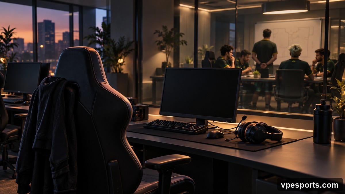 An empty gaming station marks the start of offseason roster planning