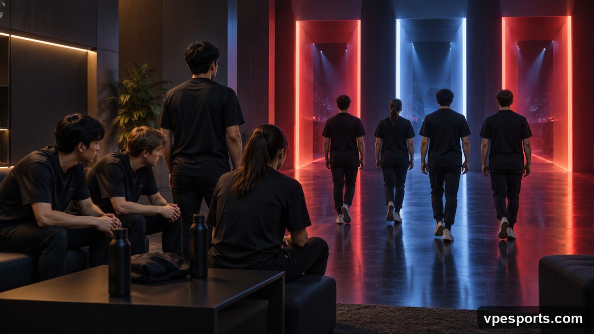 A team regroups before entering the deciding map